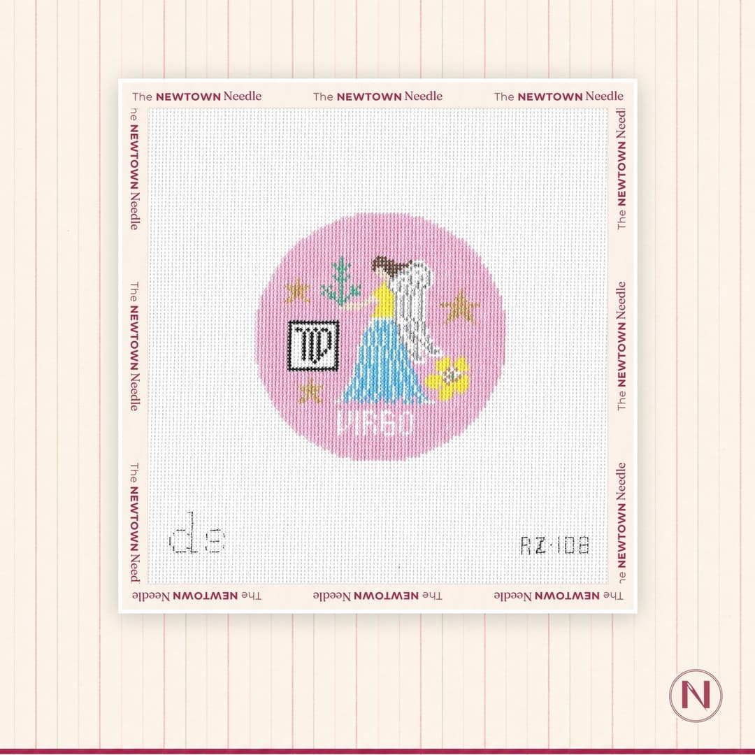 Doolittle Stitchery Virgo Zodiac Round Canvas