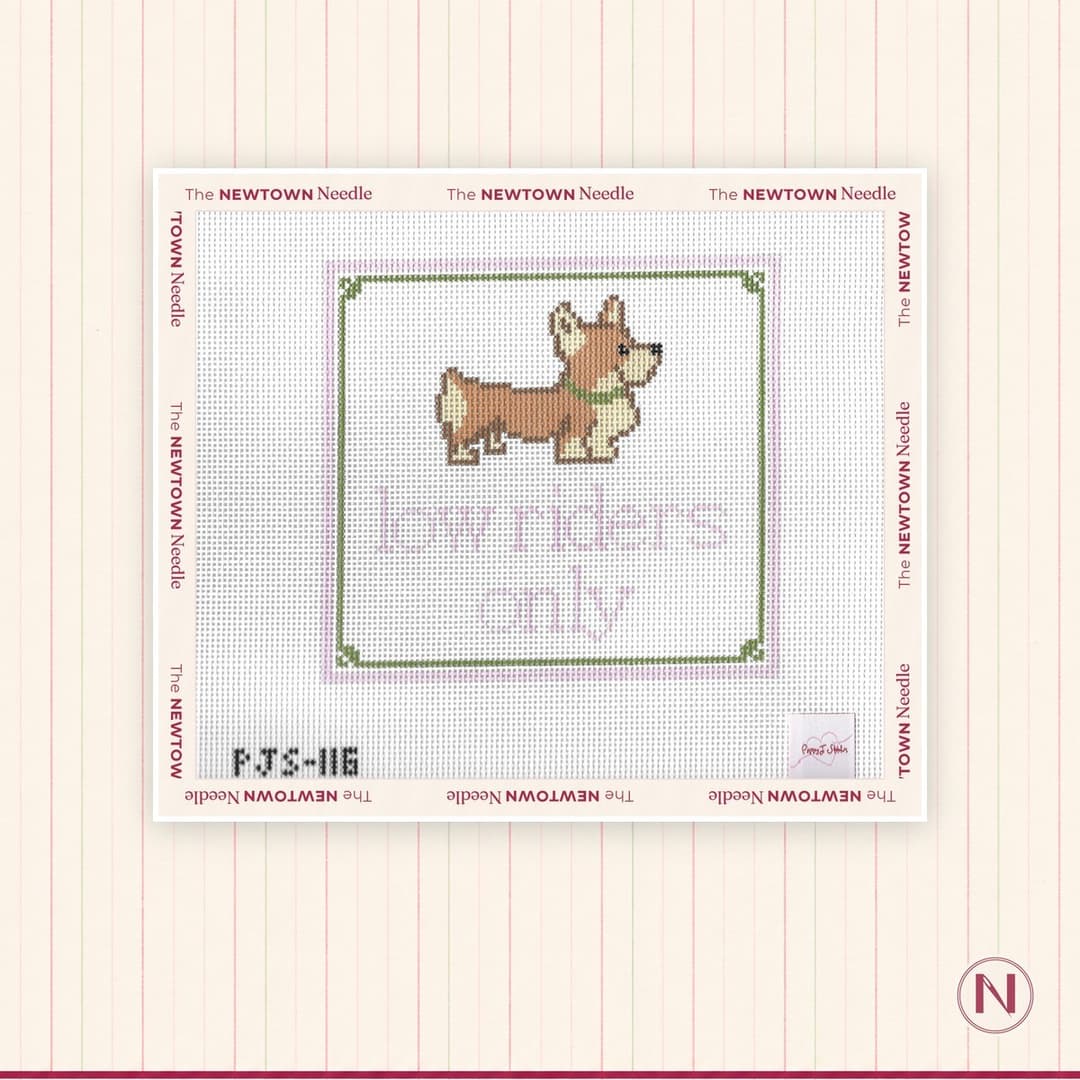 Poppy J Stitches Low Riders Only Corgi Canvas