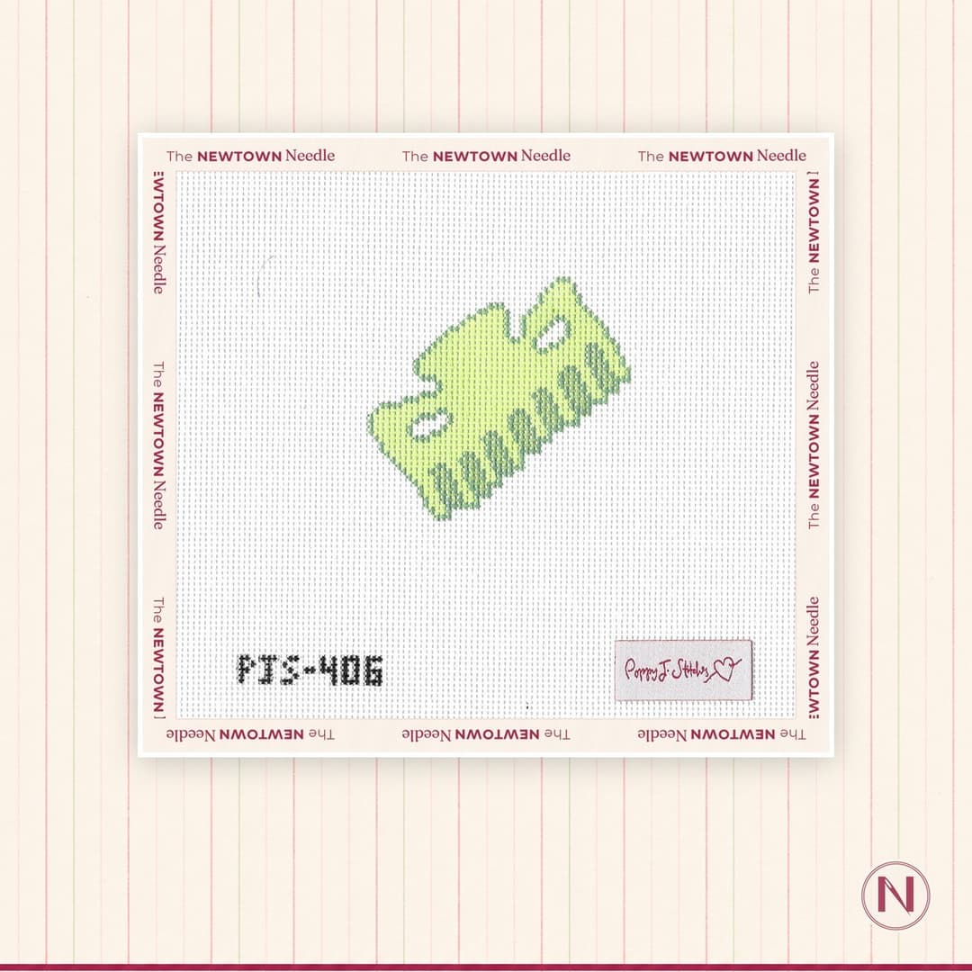 Poppy J Stitches Mini Green Claw Clip Canvas