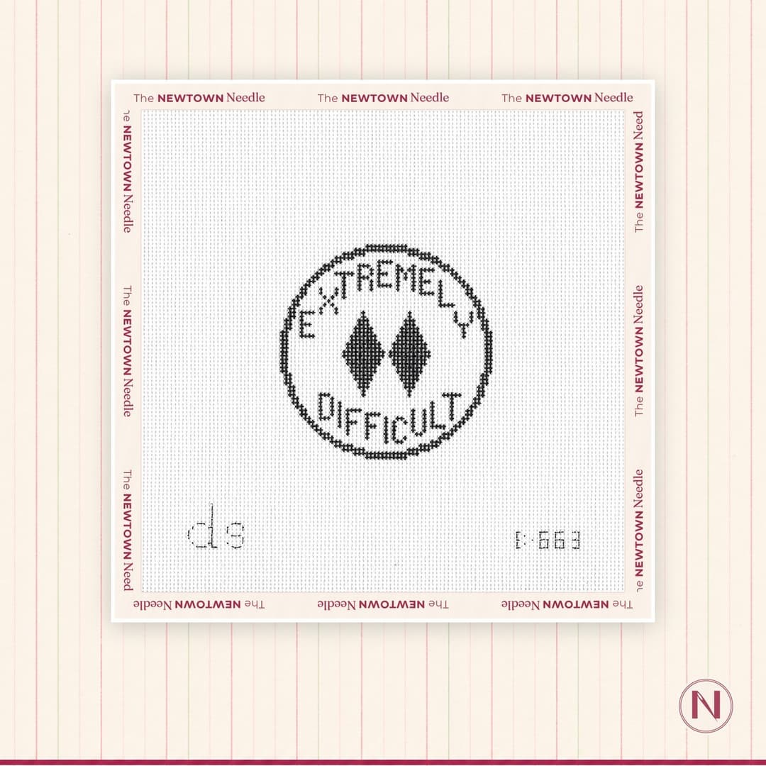 Doolittle Stitchery Extremely Difficult Badge Canvas