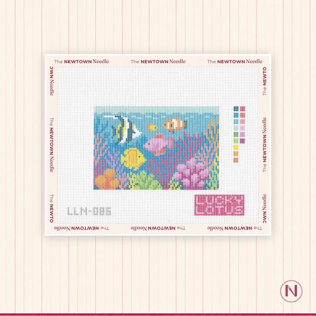 Lucky Lotus Needlepoint Ocean Aquarium Canvas
