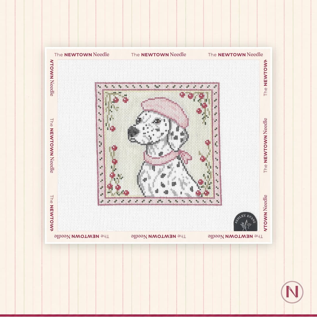 Ashley Evans Designs Dalmatian Dot Dressed for the Garden Party Dog Canvas