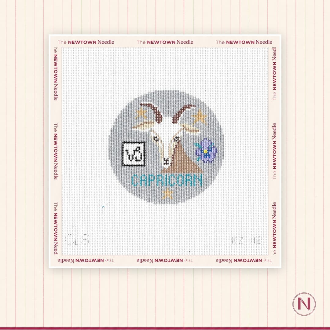 Doolittle Stitchery Capricorn Zodiac Round Canvas