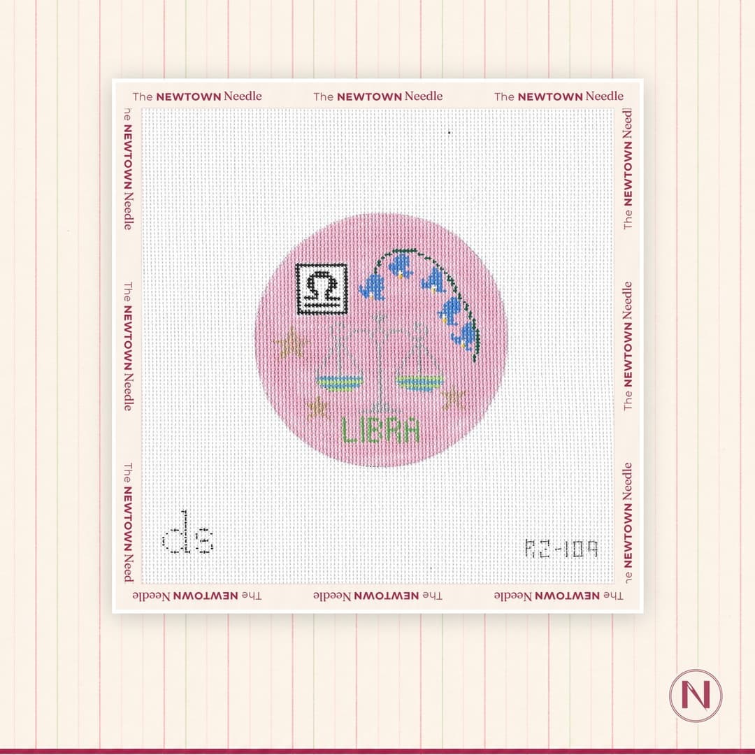 Doolittle Stitchery Libra Zodiac Round Canvas