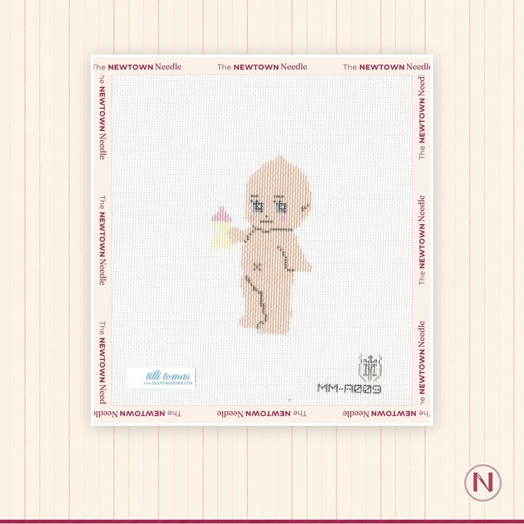 Misty Morrow Designs Kewpie with Pink Bottle Canvas