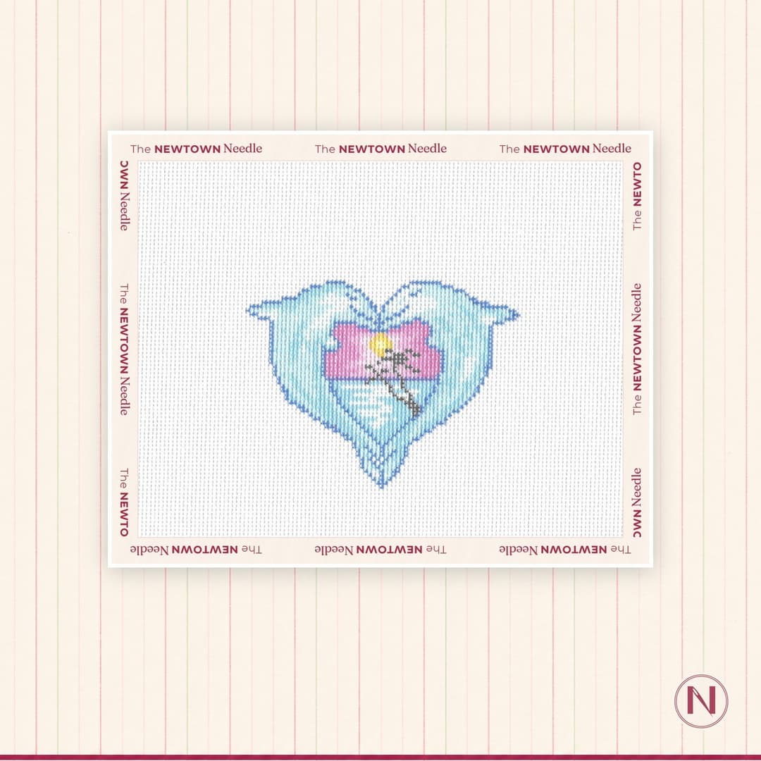 Misty Morrow Designs Dolphins Heart y2k Canvas
