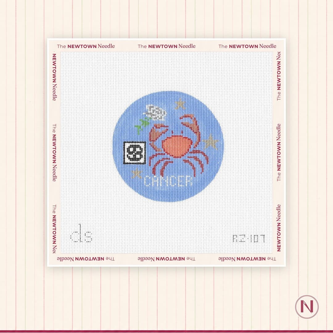 Doolittle Stitchery Cancer Zodiac Round Canvas