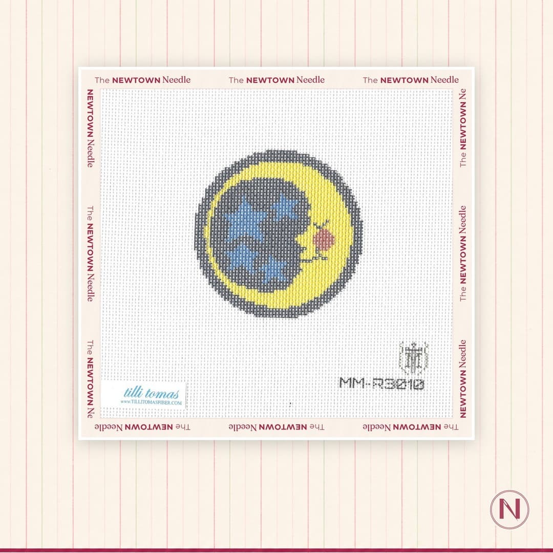 Misty Morrow Designs Happy Goodnight Moon Round Canvas