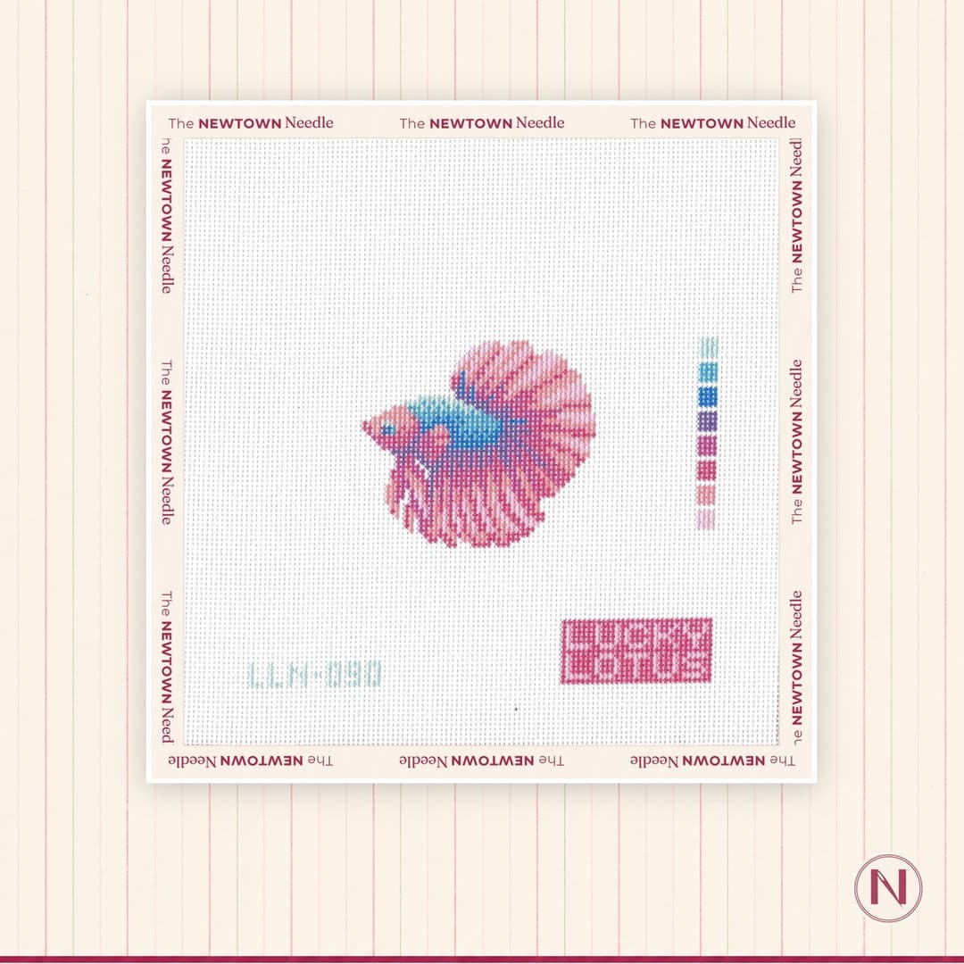 Lucky Lotus Needlepoint Betta Fish Canvas
