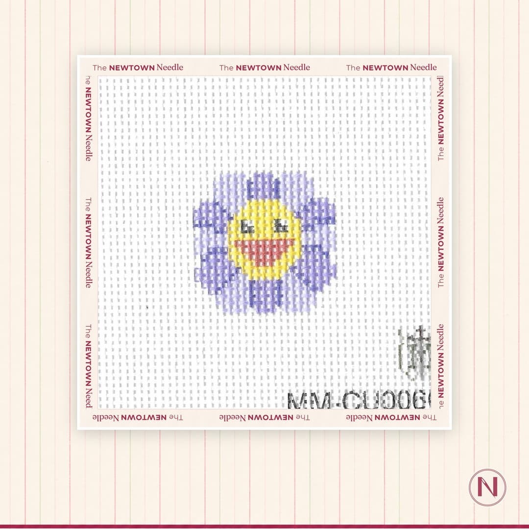 Misty Morrow Designs Happy Flower Mini Round Canvas - Purple