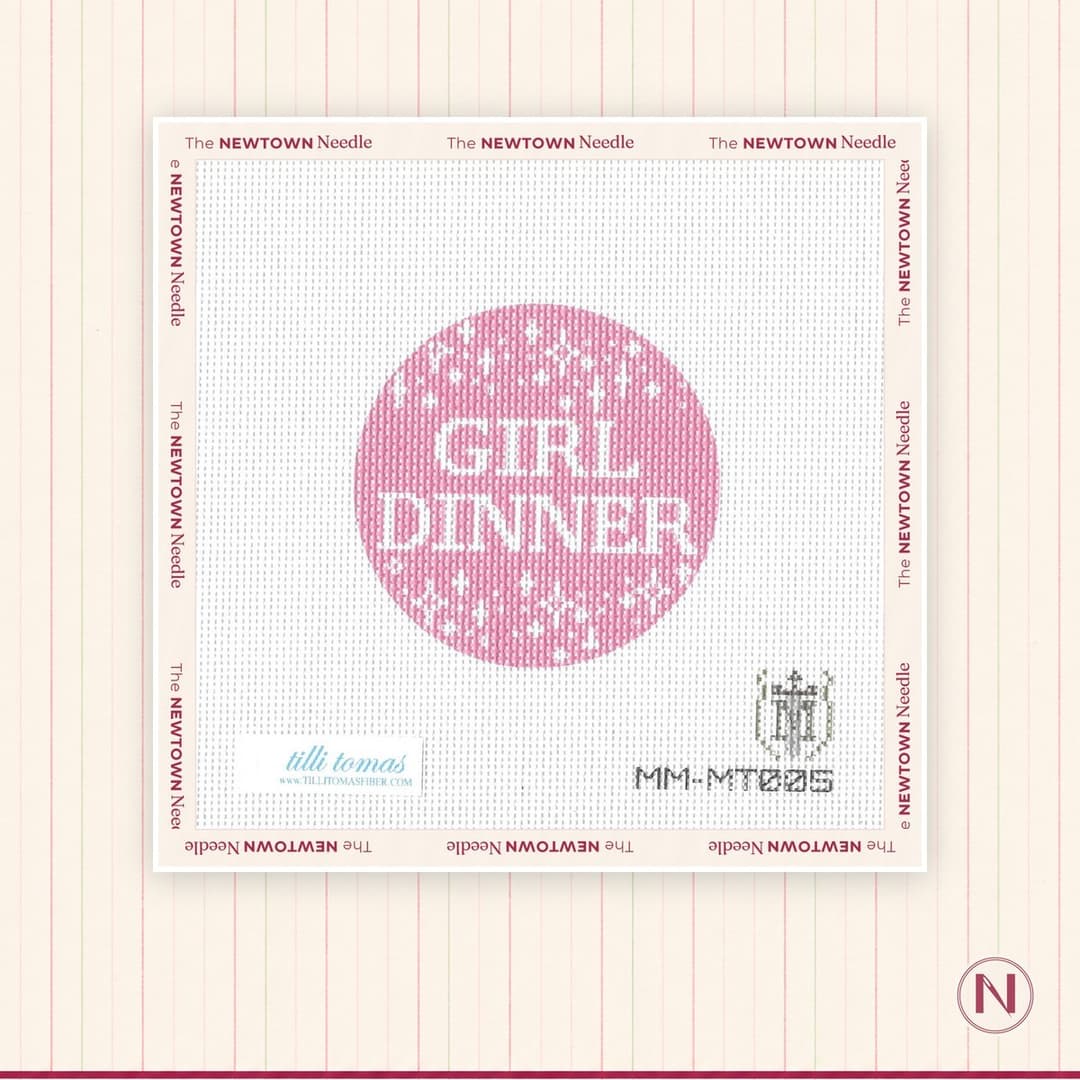 Misty Morrow Designs Girl Dinner Round Canvas